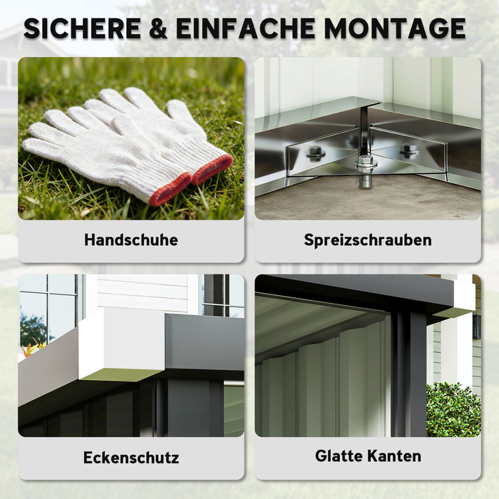 Гараж для робота-косарки зі сталі, 108 x 86 x 62,5 см. Гараж для робота-косарки з похилим дахом та захисним бордюром, виготовлений з оцинкованої сталі.