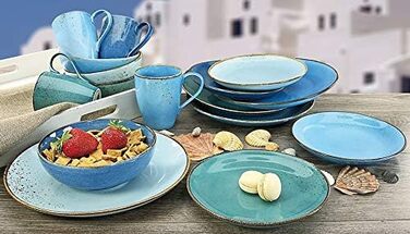 Набір посуду на 4 персони, 16 предметів, синій Nature Collection Aqua Creatable
