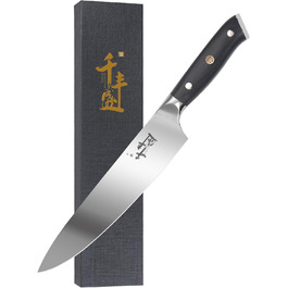 Саторі Дамаска 18 см - професійний кухонний ніж з дерев'яною ручкою, високовуглецева сталь VG10, преміум якість