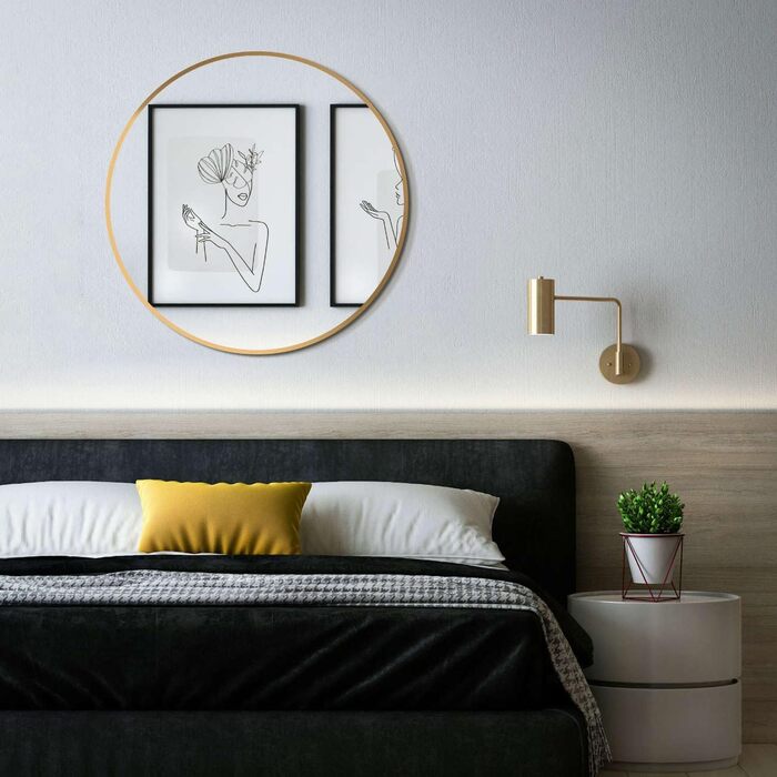 Дзеркало настінне овальне HOKO Design 45x75 см з металевим матовим каркасом. Можлива вертикальна та горизонтальна установка. Підходить для ванної, коридору, спальні та вітальні.