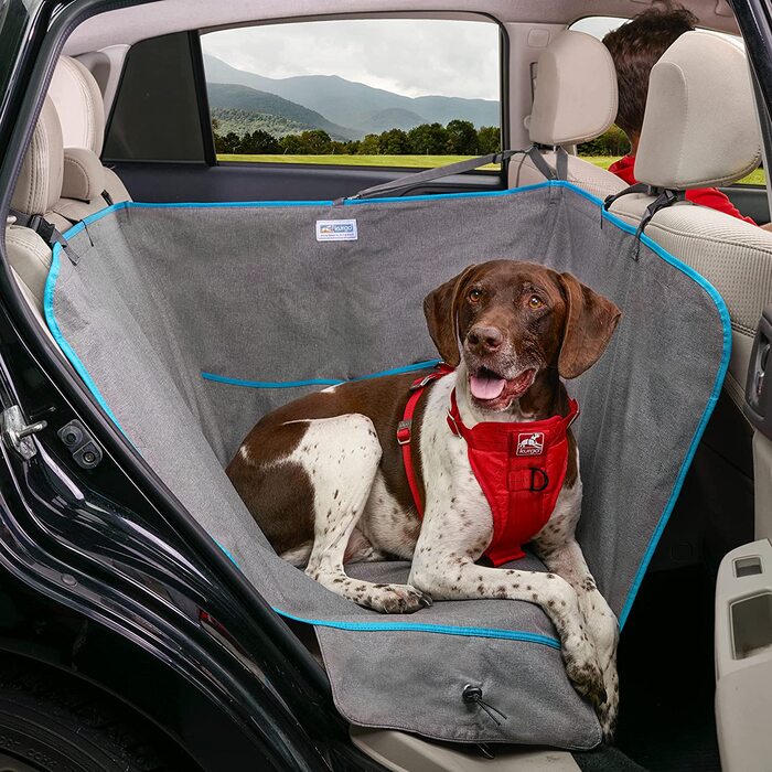 Чохол на сидіння для гамака Kurgo для собак, захисний килимок для заднього сидіння автомобіля розміром 140 х 142 см, водонепроникний і стійкий до плям