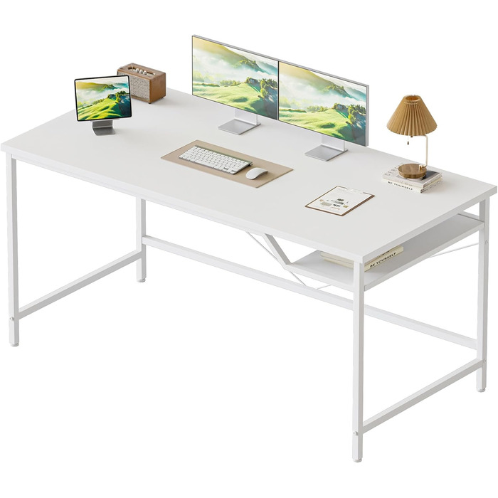 Комп'ютерний стіл Mericonia 120 см, ігровий стіл для невеликих приміщень, білий стіл для дому та офісу, стіл для студентів 120x60 см