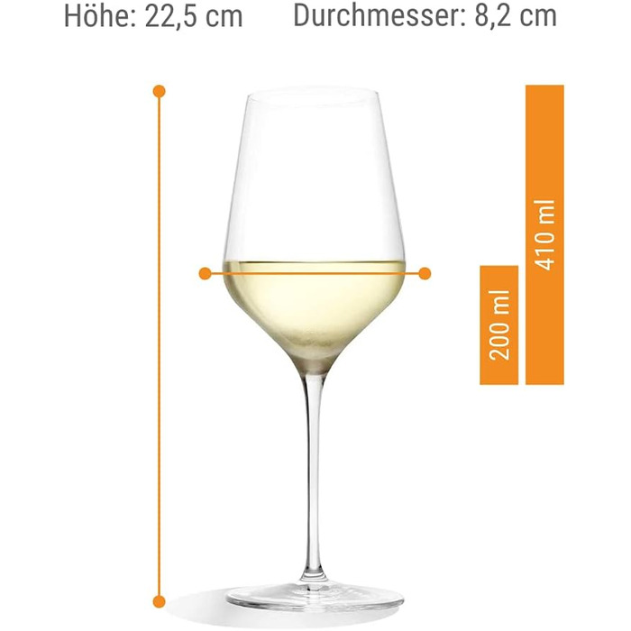 Келихи для білого вина, 410 мл., білий набір з 6 штук, Stölzle Lausitz
