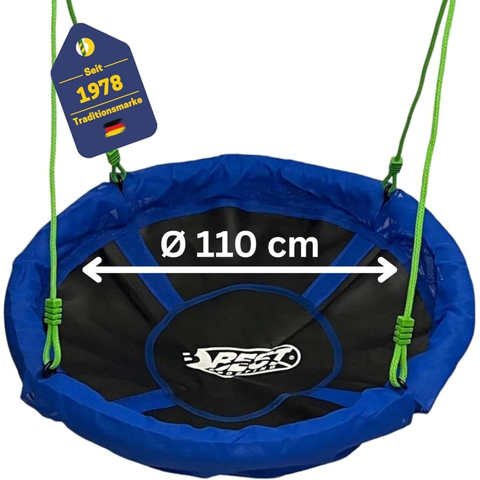 Гніздова гойдалка для саду Best Sporting Nestschaukel – діаметр 60-110 см, до 150 кг, регульована висота 105-180 см, для дітей