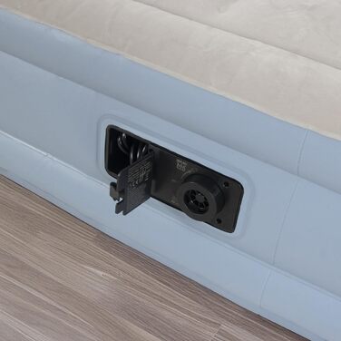 Надувний матрац Avenli для 2 осіб 203x152x33 см з вбудованим насосом - самонадувний, флоксовий, для кемпінгу та дому