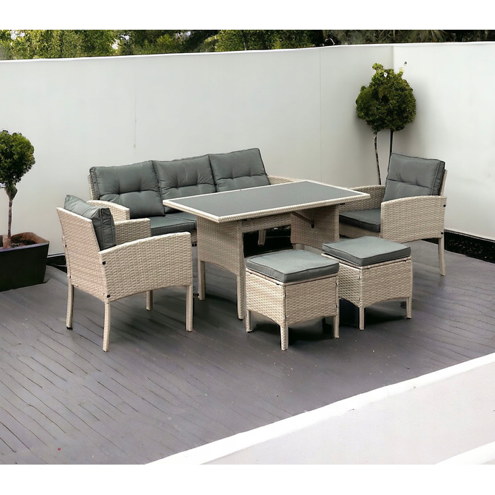 Комплект садових меблів із техноротанга MTG Trade Group, сірий, 7 предметів