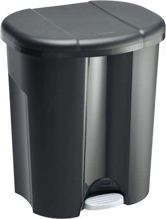 Відро для сміття Rotho Duo 2 шт. 10L для поділу сміття з кришкою, пластик (поліпропілен) без бісфенолу А, 2x10l (39.0 x 32.0 x 40.5 см) (тріо 10l 2 x 15L, чорний)
