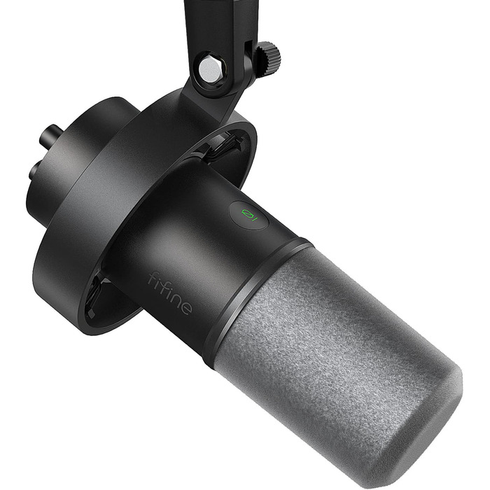 FIFINE K688 - Студійний мікрофон XLR/USB для запису, подкастів, вокалу та стрімінгу. Чорний мікрофон з навушником 3.5 мм, кнопкою мовлення та металевим корпусом