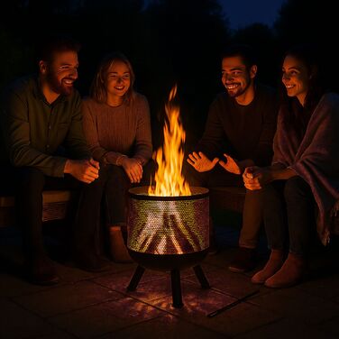 Кошик для вогню Relaxdays з сітчастою обшивкою