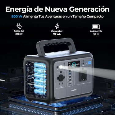 Портативна електростанція OUKITEL P800: 800W, 512Wh LiFePO4, USB-A/C, 1600W пікова потужність, для кемпінгу та подорожей