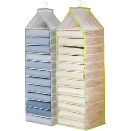 Сумки для зберігання AARAINBOW, які можна повісити на двері, з льону та бавовни, 9 сумок, органайзер для спальні та ванної кімнати (9 сумок) (сірий / зелений, 12 кишень)