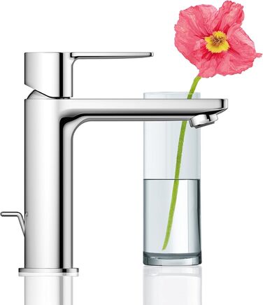 Змішувач для ванної кімнати Grohe Lineare, водозберігаючий, хром, з витяжним корком, 18 см, S-Size