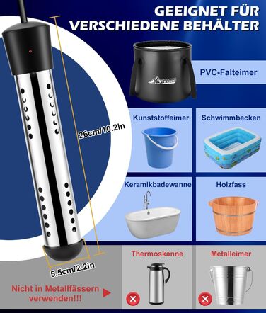 Портативна кемпінгова душова система WADEO з акумулятором, насосом та нагрівачем, 20л бак, для відпочинку, подорожей, автомиття та надзвичайних ситуацій