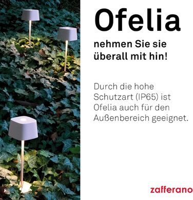 Zafferano Ofelia: Бездротова настільна лампа з сенсорним керуванням, Corten, 29 см