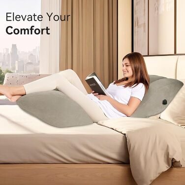 Надувне подушечко-клинок Lefeke для сну, для підняття ніг при набряках, для поліпшення кровообігу, для болю в ногах та спині, портативна подушка для ніг з сумкою, дихаюча