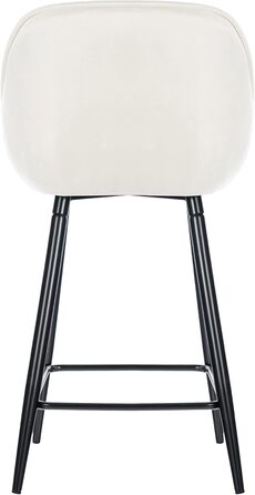 Барні стільці Gibson, 2 шт. - рожеві, з підніжкою, з велюру, для кухні/бару