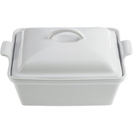 Каструля Le Creuset Heritage з кришкою, 22.9 см, кераміка, квадратна, біла