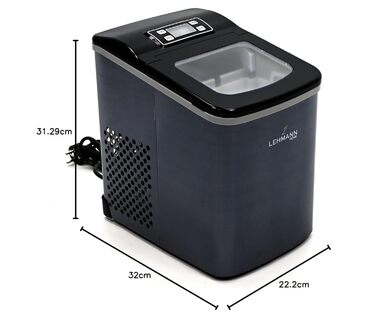 Машина для приготування льоду Lehmann - швидке виробництво, 2 розміри, 12 кг/24 год, для дому, вечірки, офісу, кемпінгу (2 л)