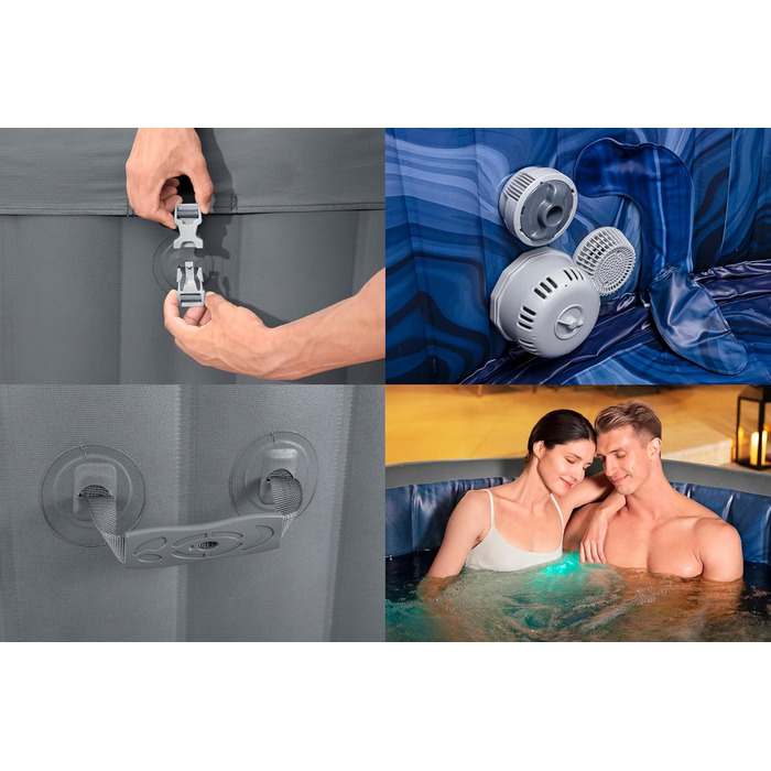 Надувний whirlpool-басейн Bestway LAY-Z-SPA XXL з WLAN, овальний, 270 x 180 x 71 см, багатоколірний