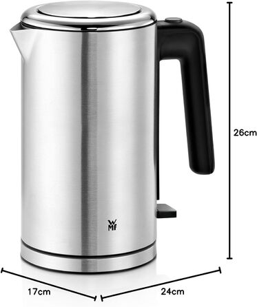 Електричний чайник WMF Lono 1.6л з нержавіючої сталі, з фільтром від накипу, 2400 Вт, підсвічуванням рівня води, матовий нержавіюча сталь