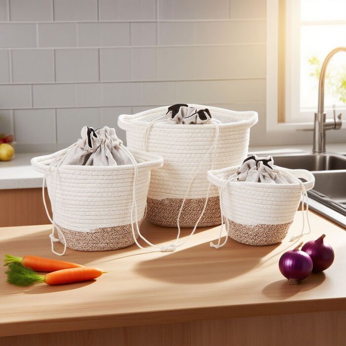 Набір з 3 контейнерів для зберігання картоплі Relaxdays