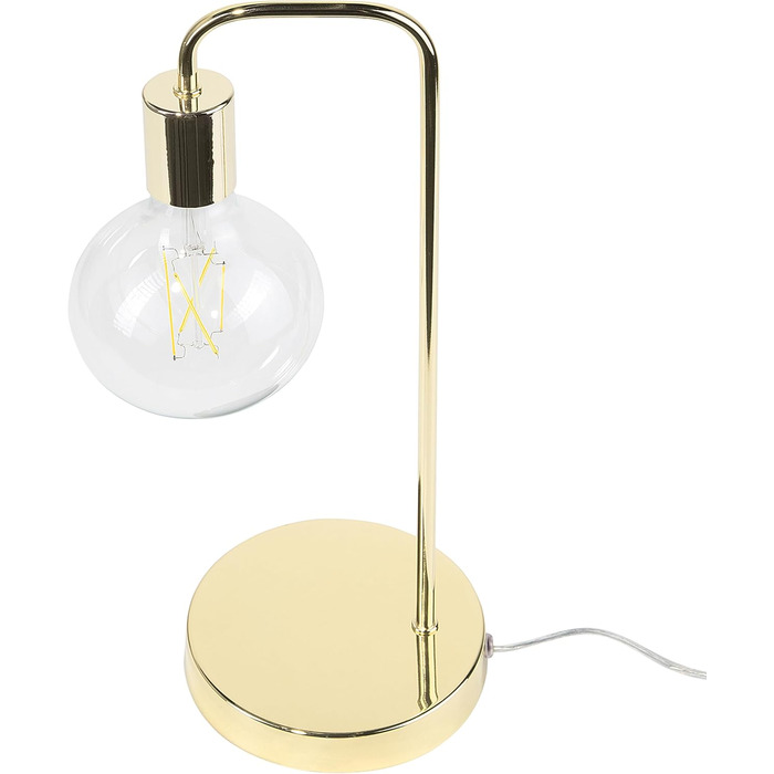 Стійла лампа Beliani Savena в індустріальному стилі з абажуром у вигляді лампочки, золота