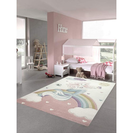 Дитячий килим Русалка килим для дитячої кімнати принцеса пастельний розмір 80x150 см