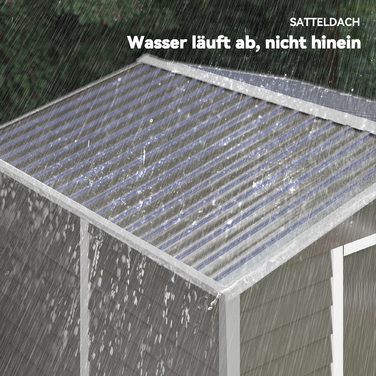 Металевий сарай для інструментів, стійкий до погодних умов та антикорозійний, із замком, розміром 2,40 x 2,06 x 1,98 м, світло-сірий