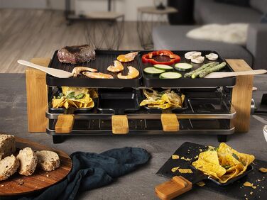 Бамбуковий настільний гриль RACLETTE PURE з полицею, 8 персон, 1300 Вт