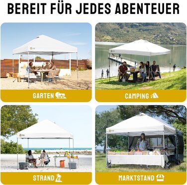 Павільйон CROWN SHADES 3x3: водовідштовхуючий, зимостійкий, з UV захистом 50+, для кемпінгу та відпочинку на природі. Регульована висота, з сумкою. Білий в клітинку