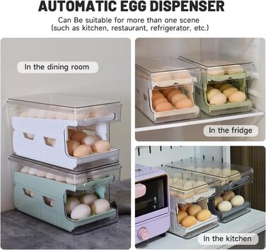 Організатор для яєць Virmate - 24 ячейки, зелений, для холодильника, з кришкою