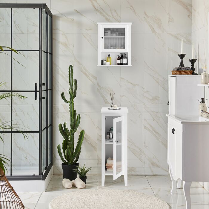 Підвісна шафка для ванної кімнати Relaxdays з дверцятами