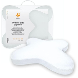 Дитяча подушка Inphysio з Memory Foam: бамбукова тканина, ергономічна підтримка шиї, 50x30x5,5 см (білий - метелик)