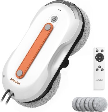 AlfaBot X7 Pro робот для миття вікон з розпилювачем, інтелектуальний мийник скла, великий бак для води, безсмугове очищення для скла, плитки та гладких поверхонь