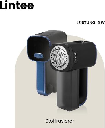 Електричний видалення ворсу ZEEGMA LINTEE BLACK для різних тканин, 5W, 3 набори лез, 3 швидкості, контейнер 100 г, LCD дисплей, акумулятор 1800 mAh, LED підсвічування, USB-C кабель