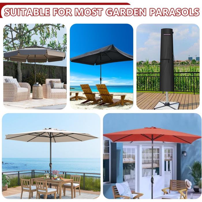 Захисний чохол для парасольки/зонту LAMUNI, водонепроникний, для парасольки/зонту розміром 3-5м, 220x30/50см