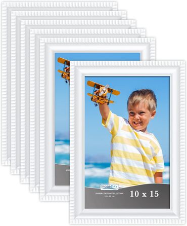 Фоторамка Icona Bay 10x15 см (біла, 6 шт.) - деталізовані молдинги, сучасний набір, настінне або настільне кріплення, колекція Inspirations