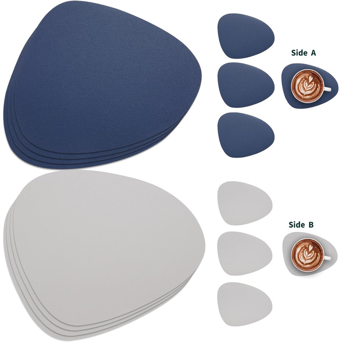 Набір серветок Myir JUN з екошкіри (6 шт., сіро-блакитний)