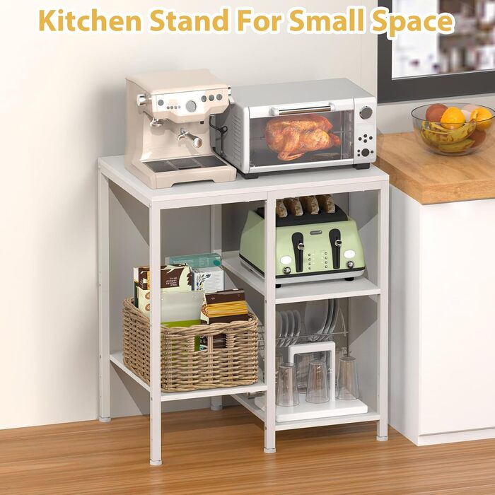 Металева кухонна вітрина-органайзер на 4 яруси, регульована, для кавової станції, чорна