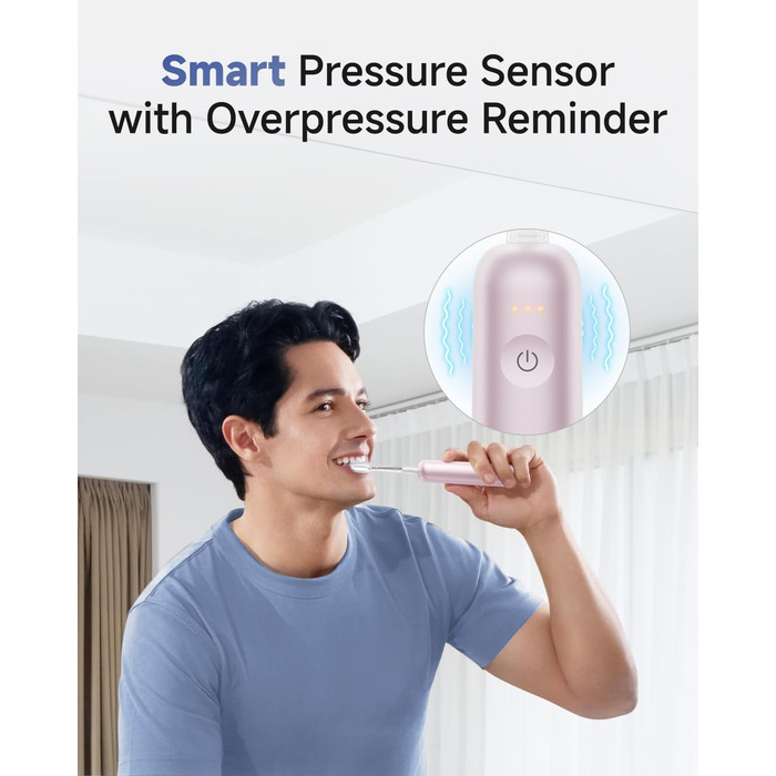 Електрична зубна щітка Laifen Wave Pro Рожева (Алюміній) з 6 режимами, акумулятором на 70 днів та контролем тиску