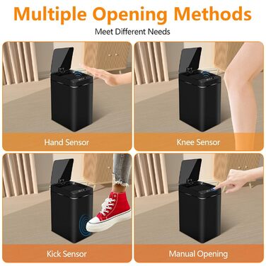 Набір відер для сміття автоматичний 12л 2шт Mavista Sensor - для кухні, ванної кімнати, офісу, гігієнічний, герметичний, сучасний дизайн