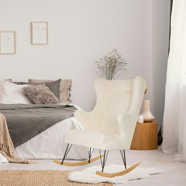 Крісло-шезлонг MAPOON, оббивка Bouclé, білий колір, hjh LIVING