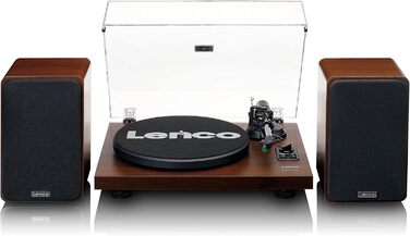 Програвач вінілу Lenco LS-600WA Bluetooth з 2 зовнішніми колонками 2×30 Вт, горіх