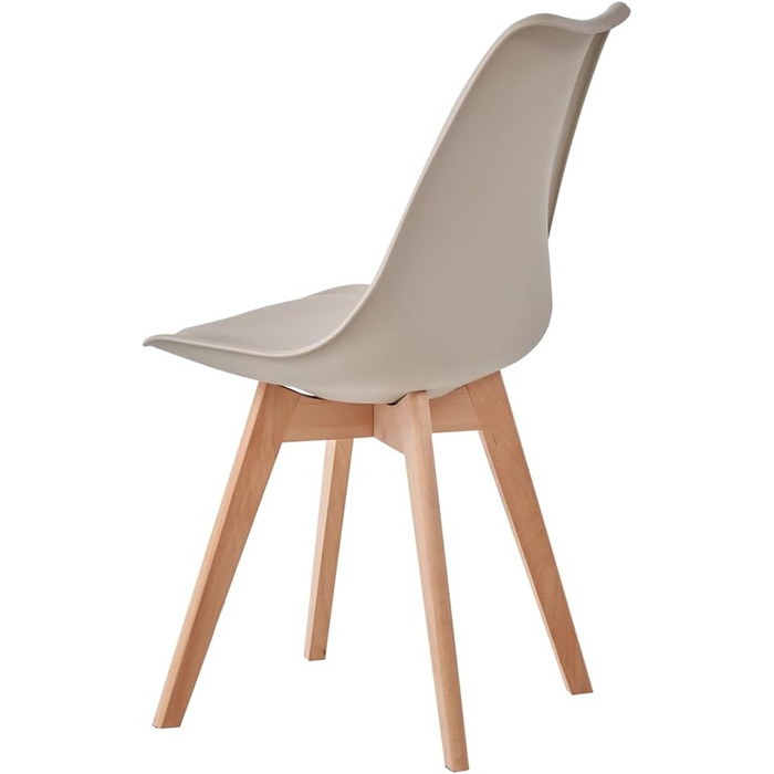 6-Piece Set Modern Dining Chairs, Kitchen Chairs with Upholstery and Beech Legs for Bedroom, Living Room, Dining Room, Kitchen – Khaki