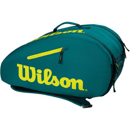 Сумка Wilson Padel для дітей і підлітків, що вміщає до 4 ракеток зеленого / жовтого кольору