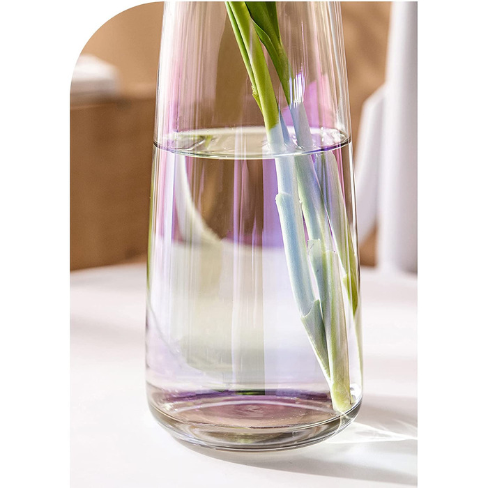 Ваза з прозорого скла, декоративна ваза в стилі іризованого кришталю, контейнер для квітів, рослин для домашнього офісу, подарунок на весілля ,новосілля (Райдужний)