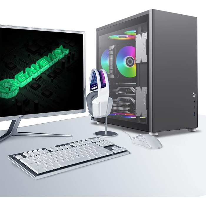 Ігровий корпус GameMax Spark Pro Cube ATX з двома загартованими скляними панелями, USB 3.0, Type-C, чорний