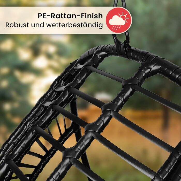 Крісло-гойдалка Swoods XXL з металевим каркасом - для дому та вулиці, з подушкою - яйцеподібне крісло, до 150 кг (темно-сірий)