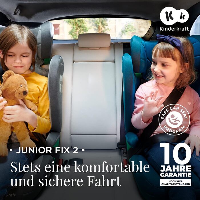 Дитяче автокрісло kk Kinderkraft JUNIOR FIX2 I-SIZE 15-36кг, з Isofix, група 2/3, 100-150 см, регульована спинка, підголівник, спеціальні системи безпеки, зручне перенесення, 6,3 кг (Blue1, JUNIOR FIX I-SIZE, Single)