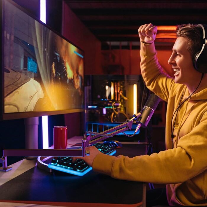 Мікрофонна стійка Tonor T40LP з гнучким кріпленням для мікрофона (чорна, пружинний механізм) - для геймінгу, подкастів, запису